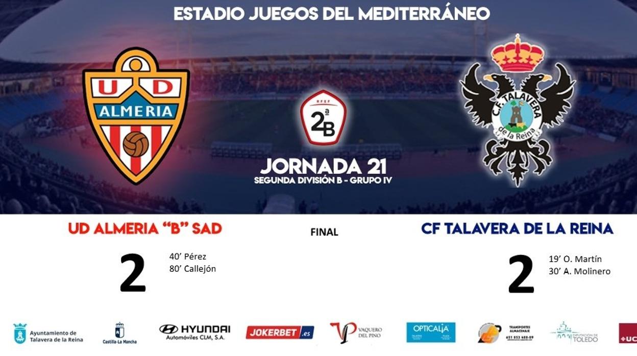 2-2: El Talavera se deja un triunfo claro en Almería