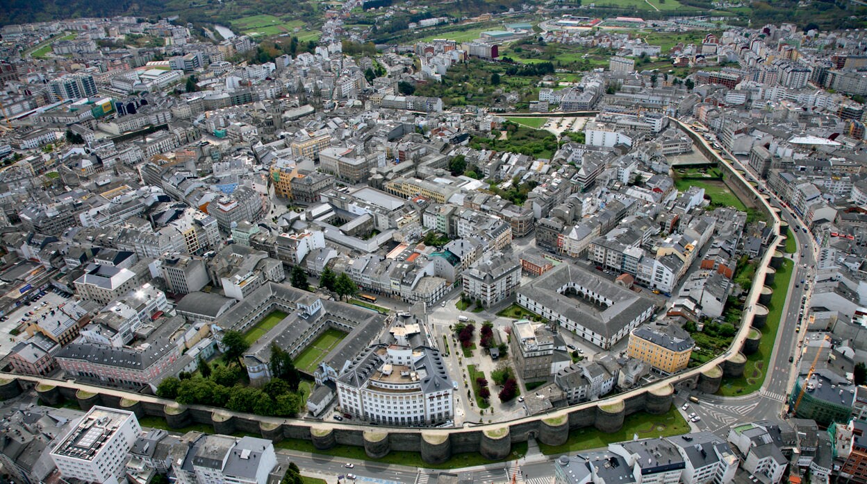 Vista aérea de la ciudad de Lugo