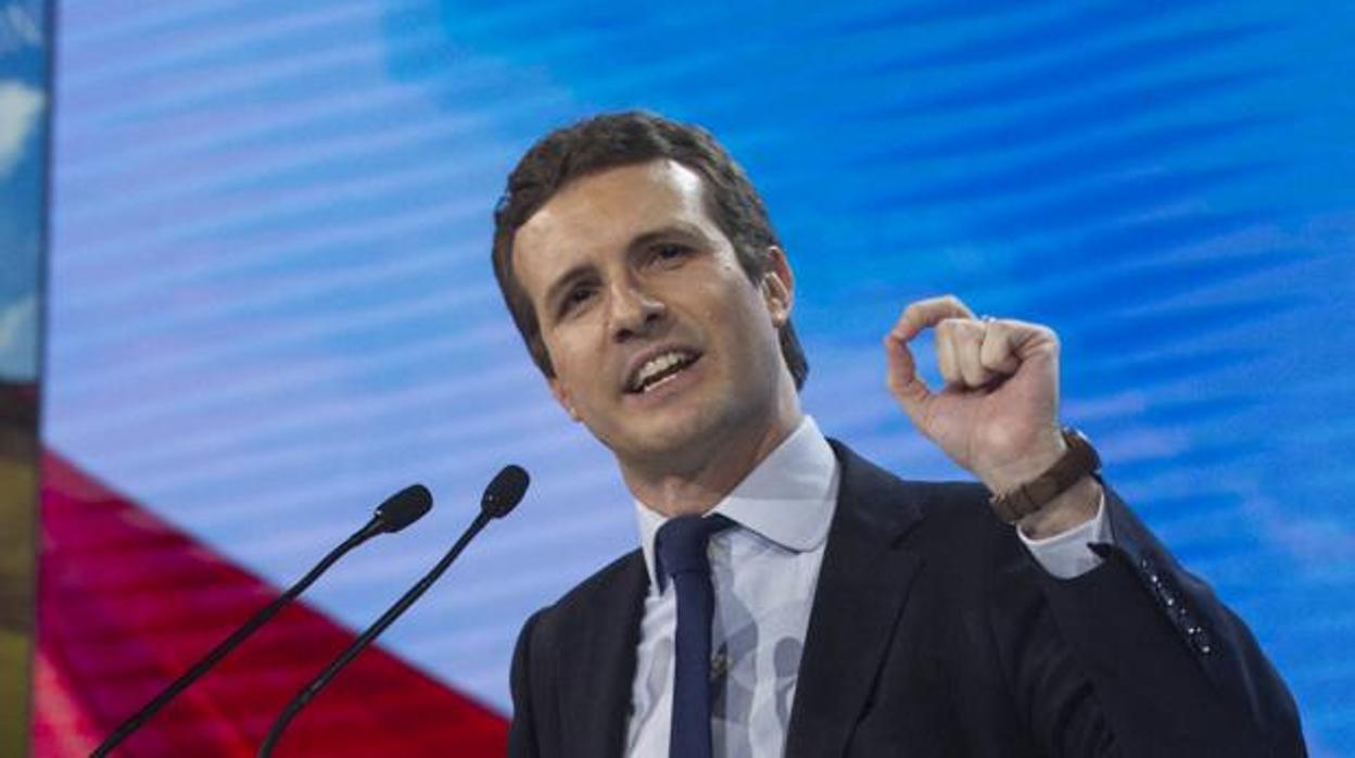 El presidente del PP, Pablo Casado