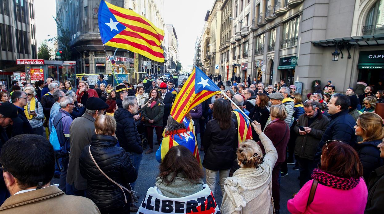 Manifesación independentista en Barcelona