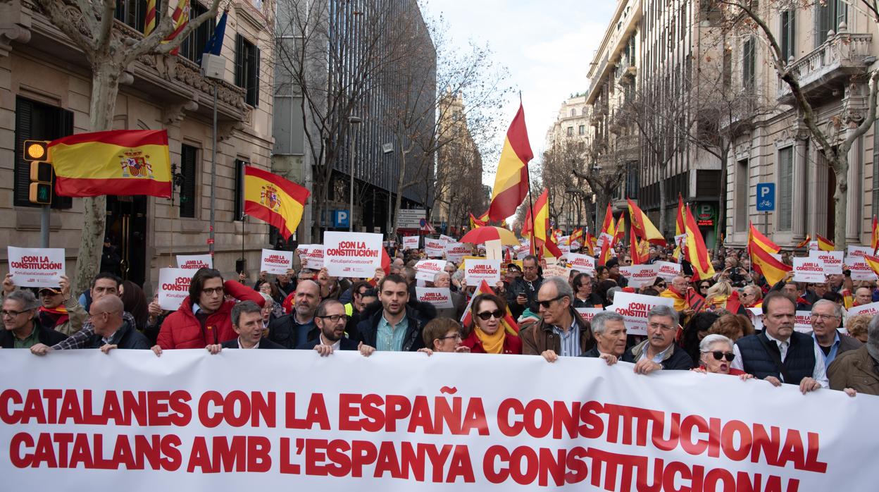 Manifestación constitucionalista en Barcelona