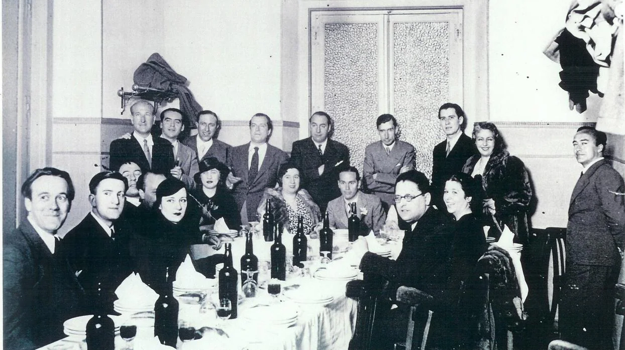 La cena de poetas del 27, el 29 de abril de 1936, en Casa Rojo