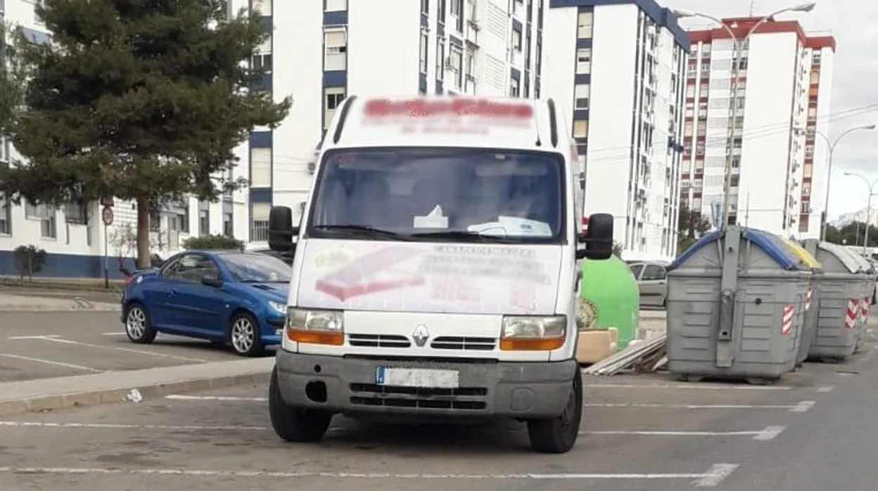 La furgoneta del denunciado por la Policía Local de Alicante
