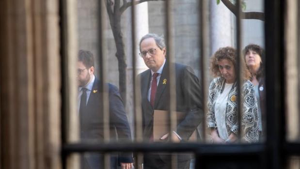 Torra, esta semana con miembros de su gobierno, en el Palau de la Generalitat