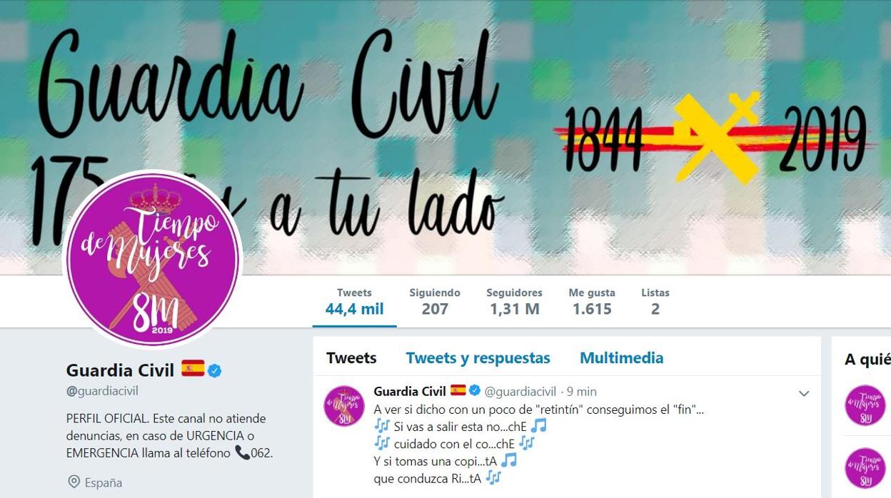 Logo feminista hasta en la cuenta de la Guardia Civil
