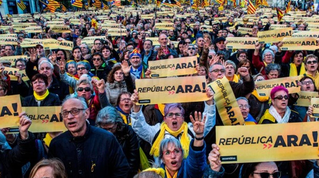 Manifestación independentista en Barcelona