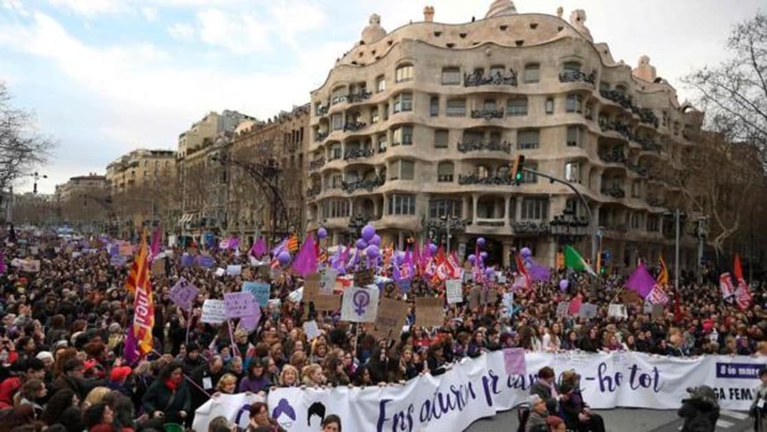 Manifestación feminista en Barcelona el año pasado