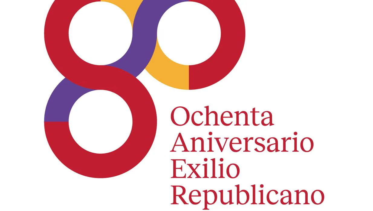 Logo republicano del ministerio de Asuntos Exteriores, con motivo de los 80 años del exilio republicano
