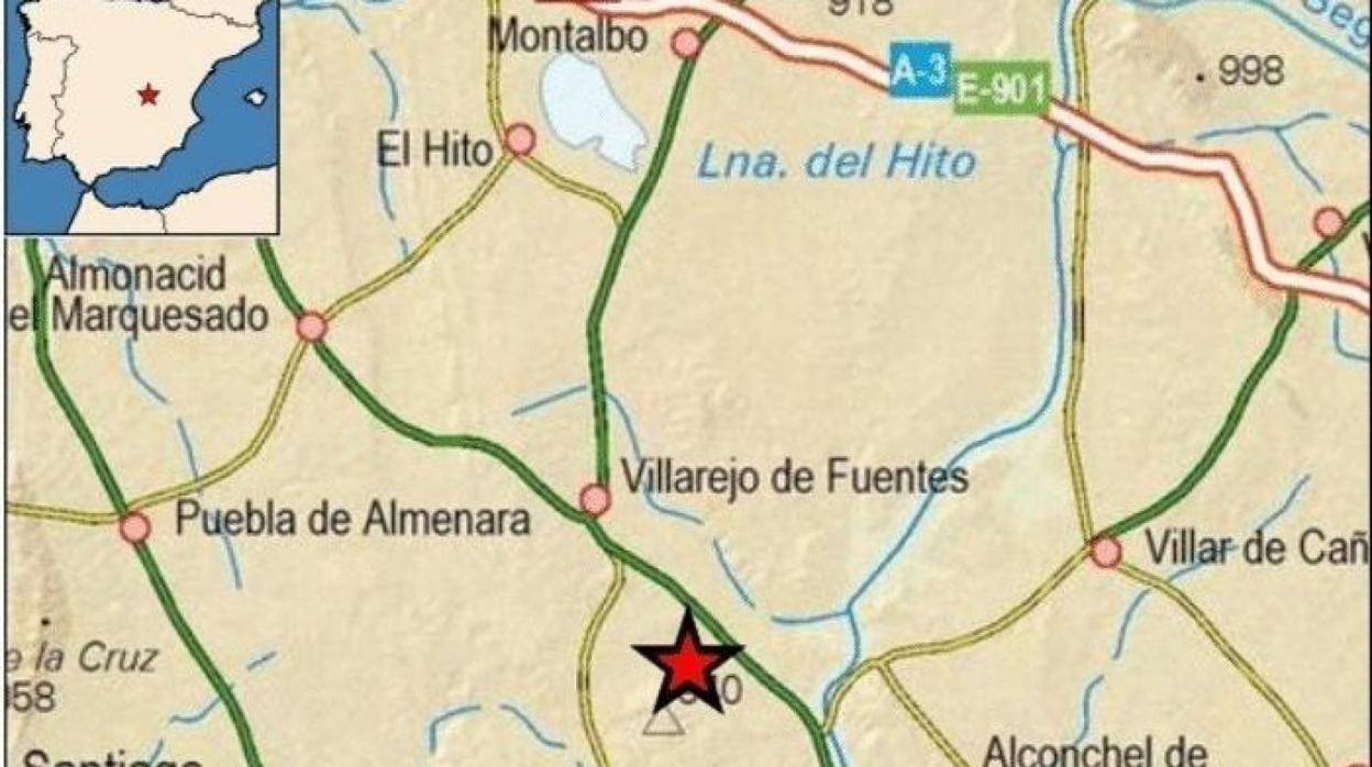 El epicentro del terremoto se ha producido en Villarejo de Fuentes (Cuenca)