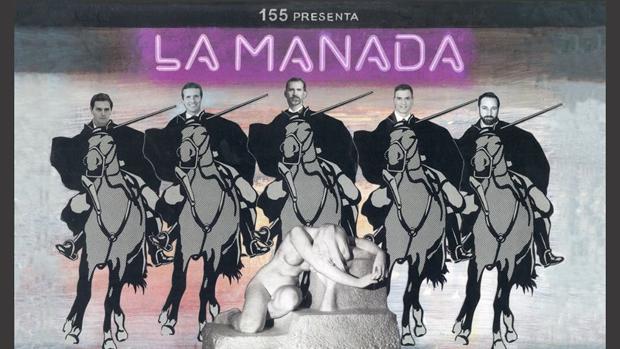 Polémica en Olot por un mural que compara a «La Manada» con el Rey, Sánchez, Casado, Rivera y Abascal