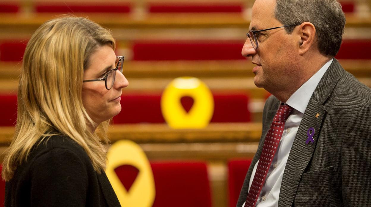 Elsa Artadi, consejera de Presidencia, y Quim Torra, presidente de la Generalitat