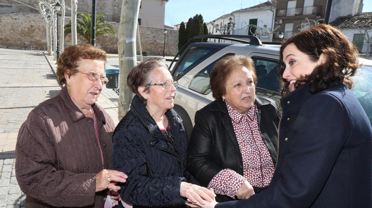 La candidata popular Isabel Díaz Ayuso, en un reciente acto de su precampaña