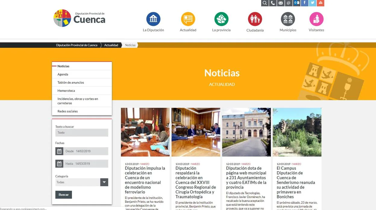 Página web de la Diputación de Cuenca