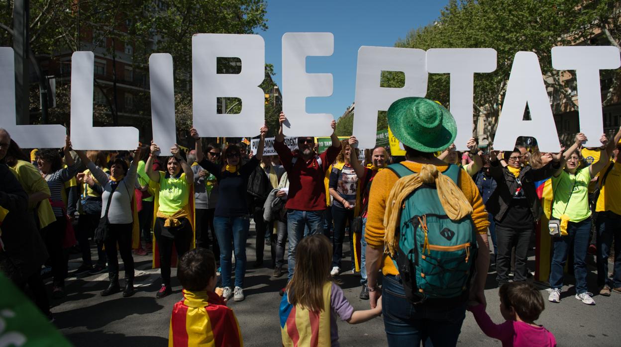 Manifestación para pedir la libertad de los políticos presos de Cataluña
