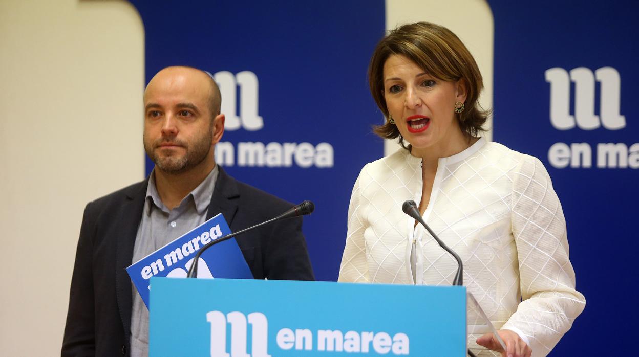 Luís Villares, líder de En Marea, y Yolanda Díaz, candidata en Unidas-Podemos, juntos en diciembre de 2017