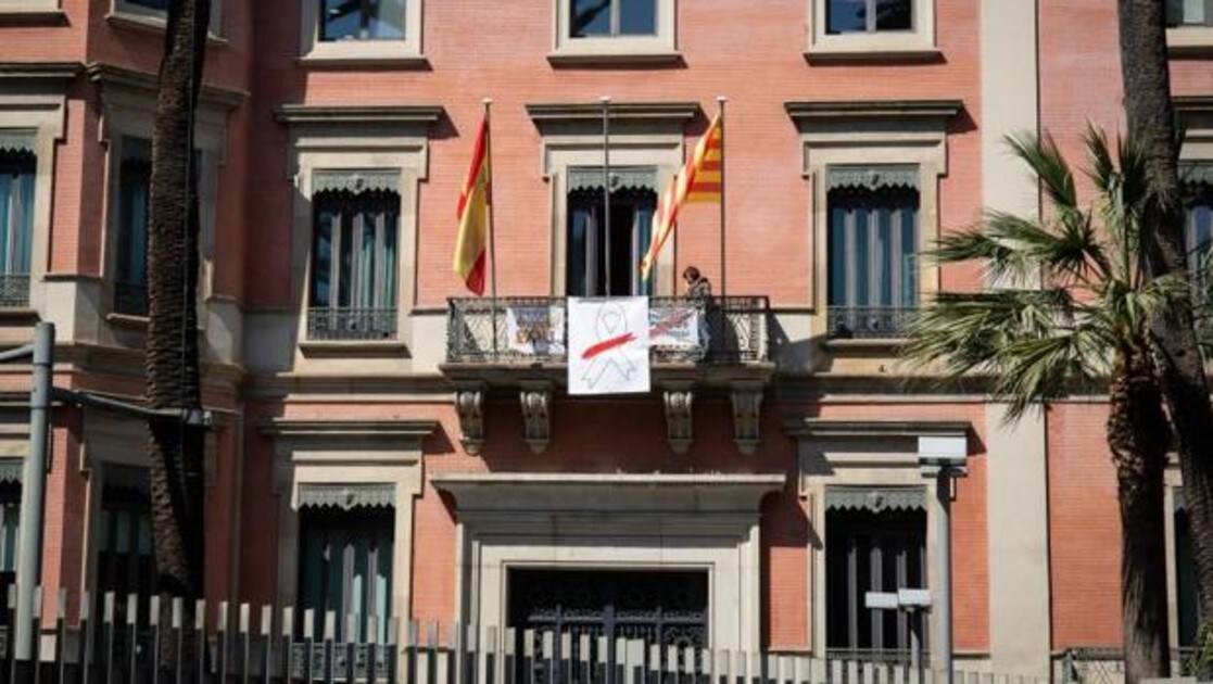 Fachada de la Consejería de Interior, en el centro de Barcelona, hoy