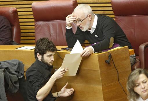 Antonio Montiel y Antonio Castany de Podemos, en las Cortes Valencianas