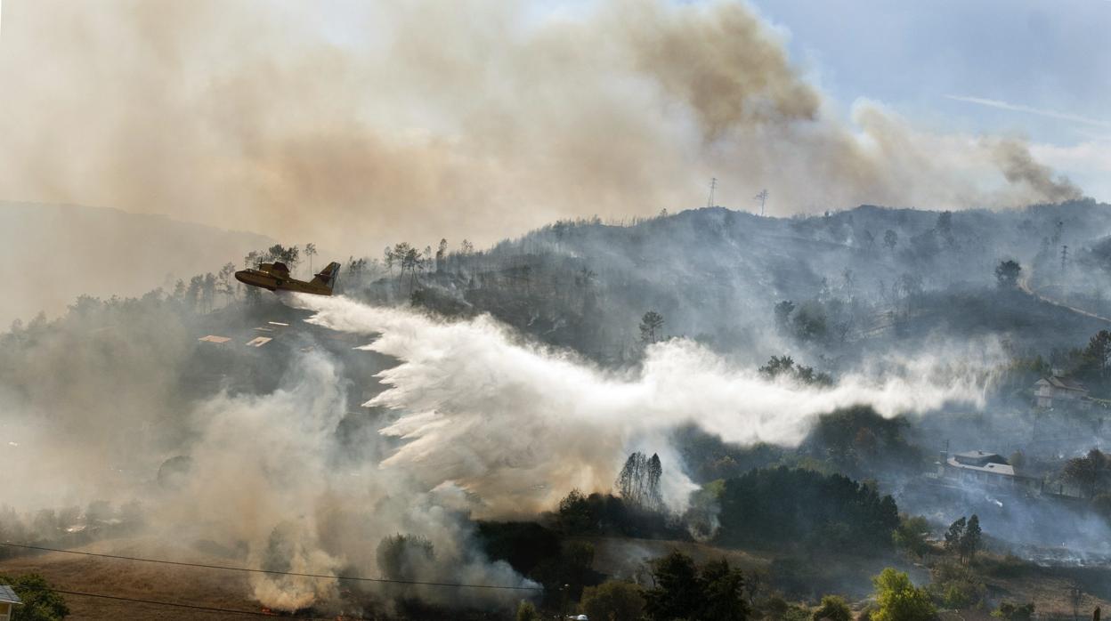 Imagen de un fuego en Orense