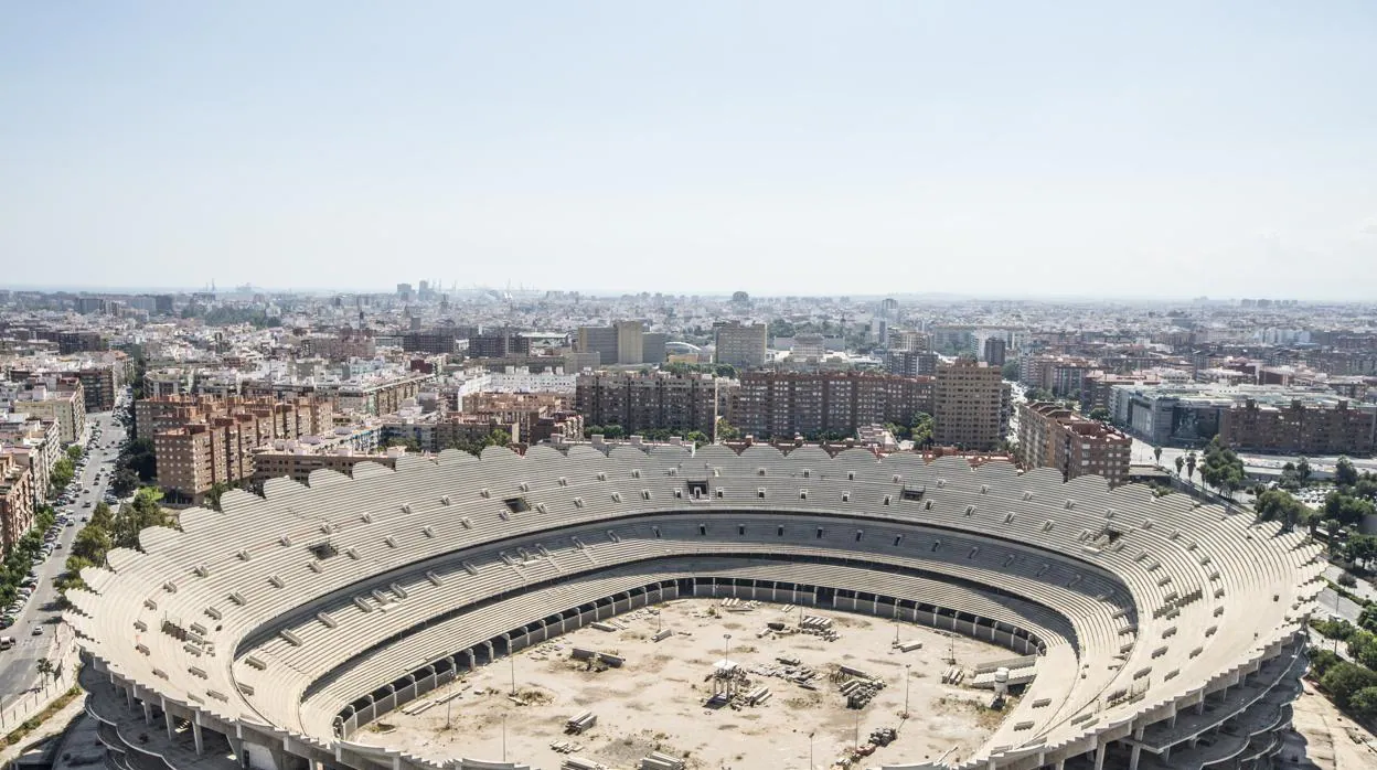 Imagen del estado actual del nuevo estadio del Valencia