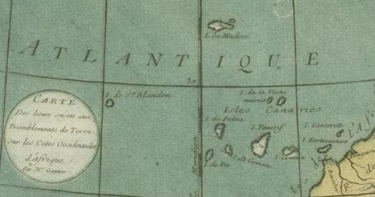 San Borondón en un mapa de 1753