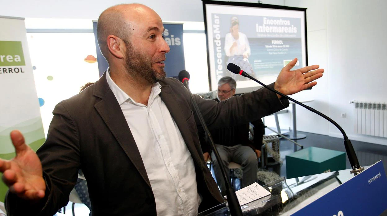 El líder de En Marea, Luis Villares, en un acto reciente de su partido
