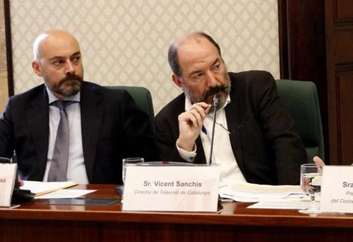 Saül Gordillo y Vicent Sanchís en el Parlament