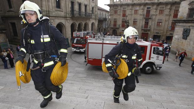 El ensayo contra el fuego de la Catedral de Santiago