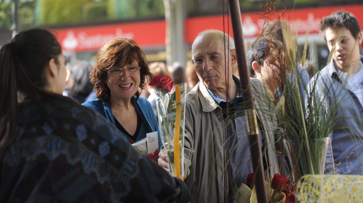 Vendedores de rosas en Barcelona