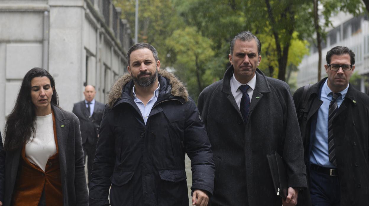 Rocío Monasterio, Santiago Abascal y Javier Ortega Smith