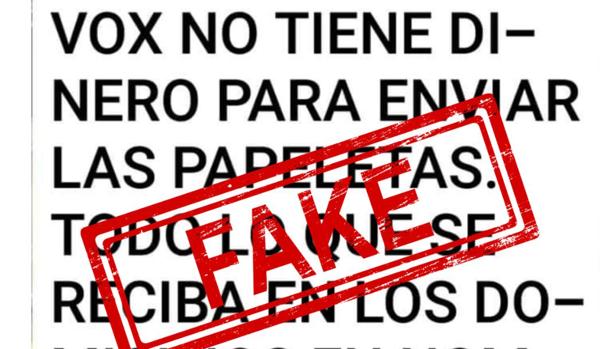 Los últimos bulos en Whatsapp sobre las papeletas de Vox para las elecciones