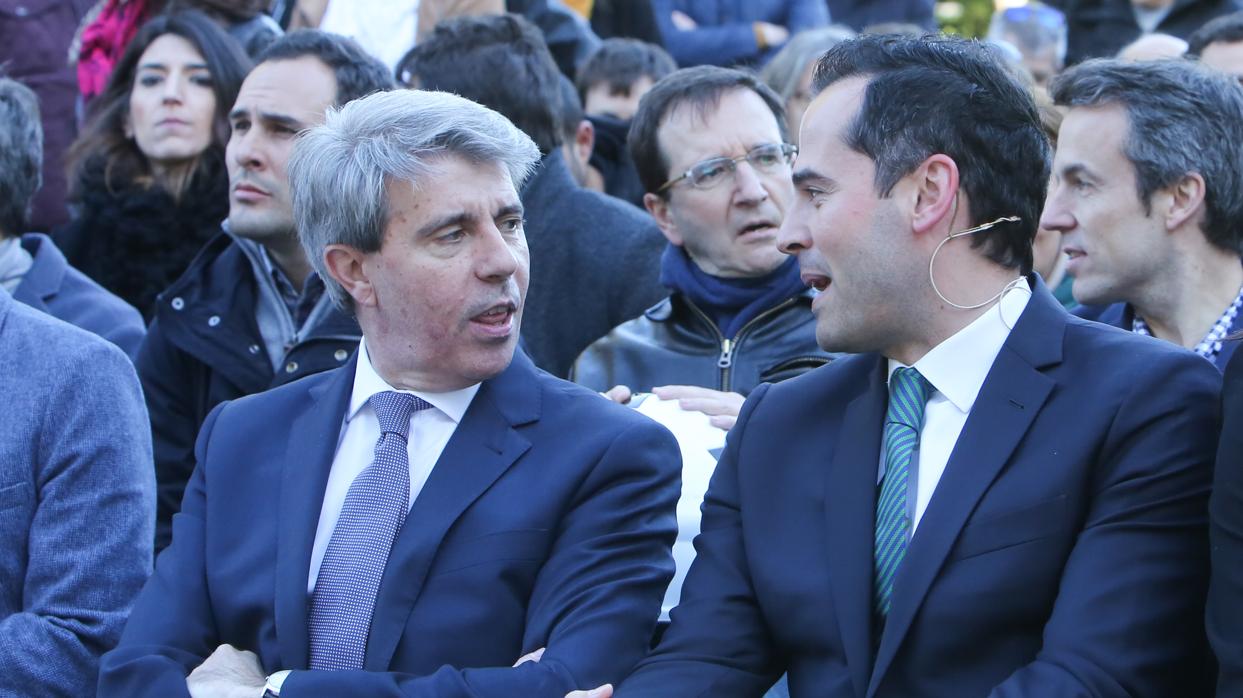 Garrido y Aguado, en el mitin de Ciudadanos del jueves en Madrid