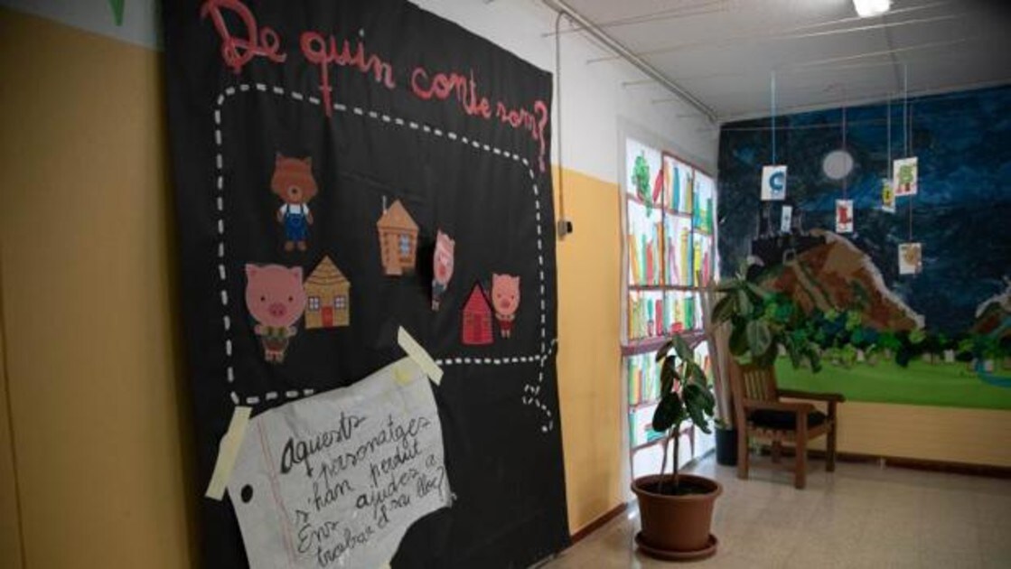 Interior de un centro escolar en Cataluña