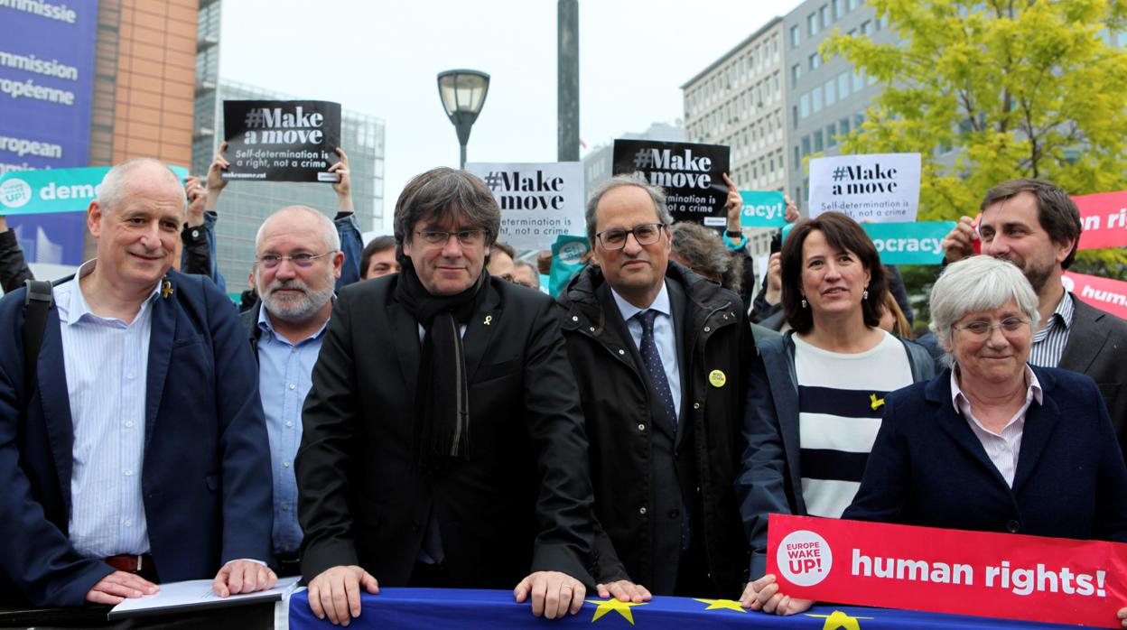 Carles Puigdemont y Quim Torra, ayer en Bruselas