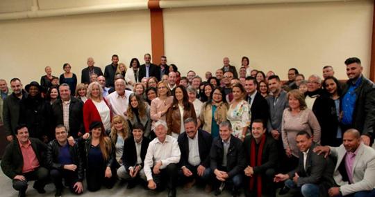 Desayuno pastoral de Clavijo, Carlos Alonso y del alcalde de Arafo en 2018 con 90 líderes de Iglesias de Tenerife.