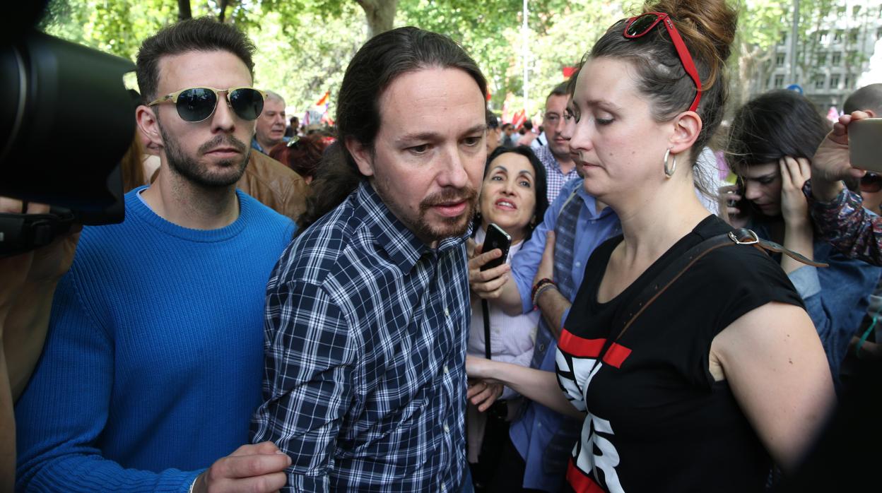 Pablo Iglesias, en la manifestación del 1 de mayo en Madrid