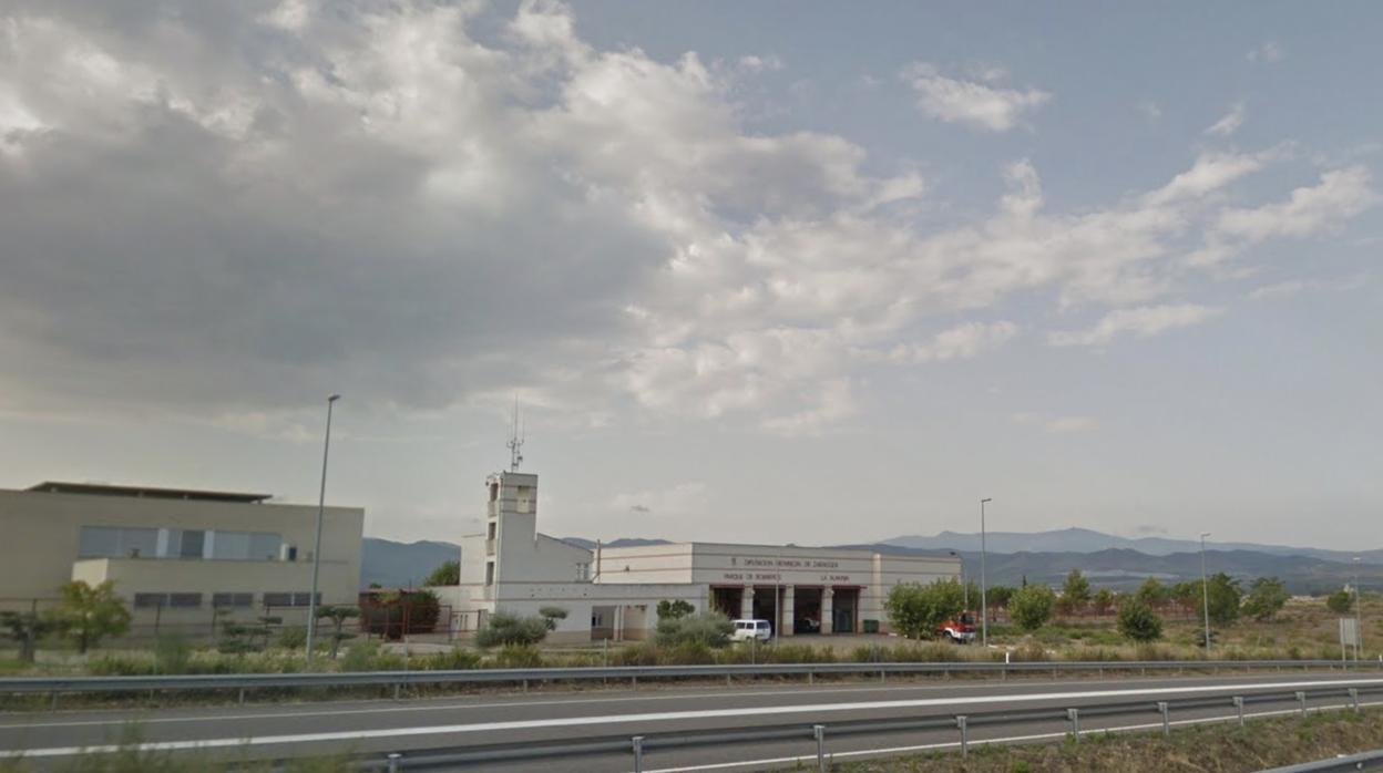 La planta de residuos de La Almunia se ubicará junto a la A-2 y al parque de bomberos (en la imagen)