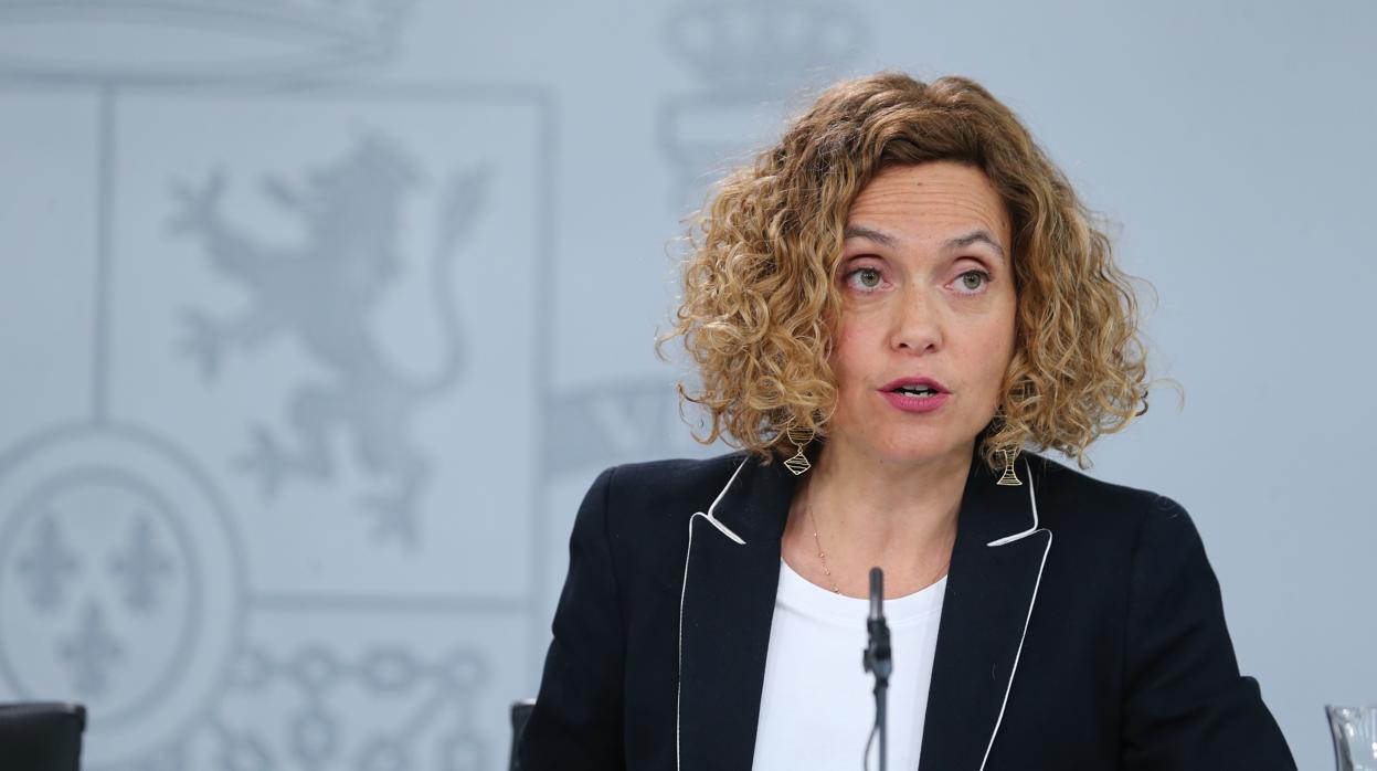 La candidata a presidir el Congreso de los Diputados, Meritxell Batet, durante una intervención en la rueda de prensa psoterior al Consejo de Ministros