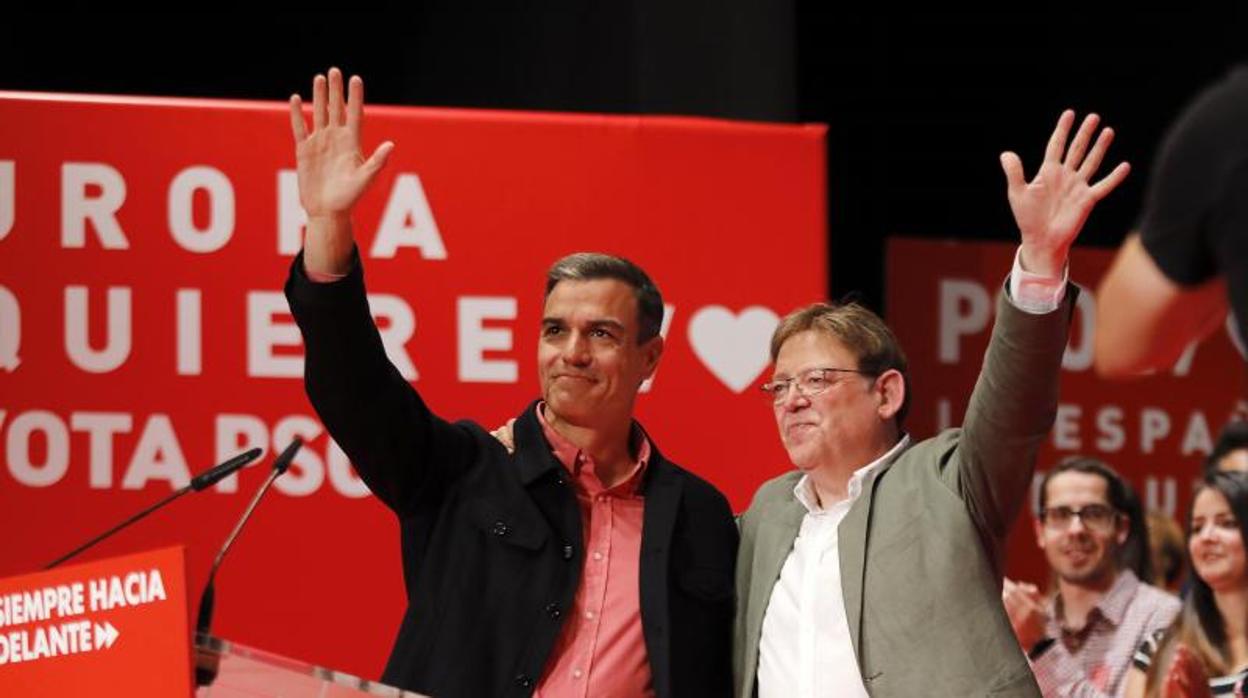 Pedro Sánchez y Ximo Puig, este sábado en Alicante