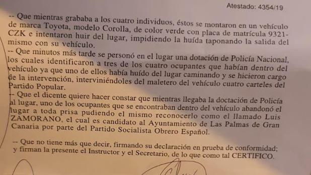 Pillan en Canarias a candidatos del PSOE con carteles del PP