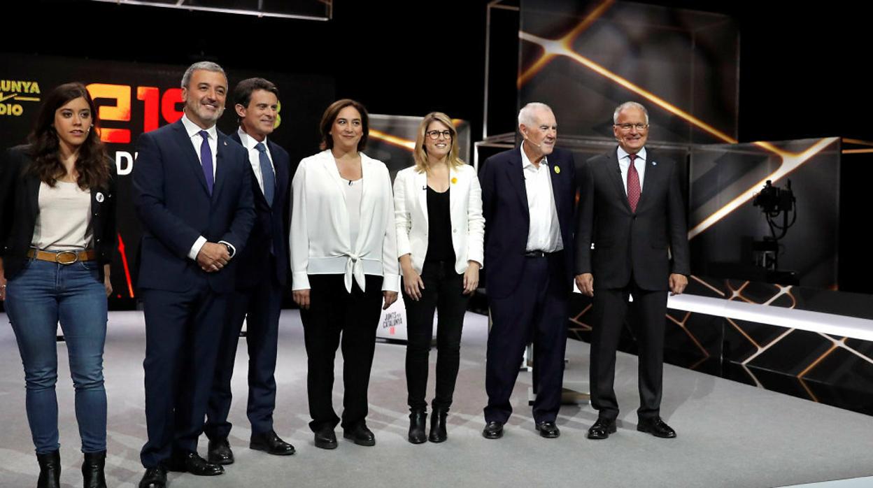 Los candidatos de las elecciones municipales por Barcelona, en el debate de TV3