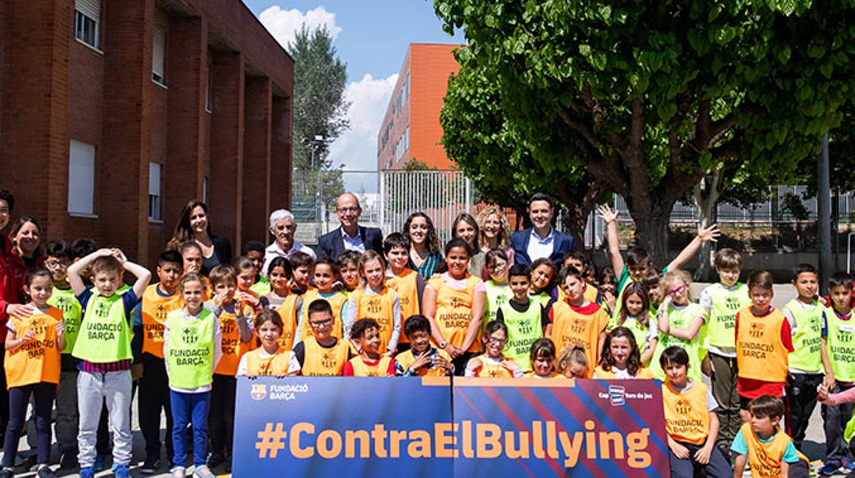 Actividad de la campaña contra el bullying del Barça