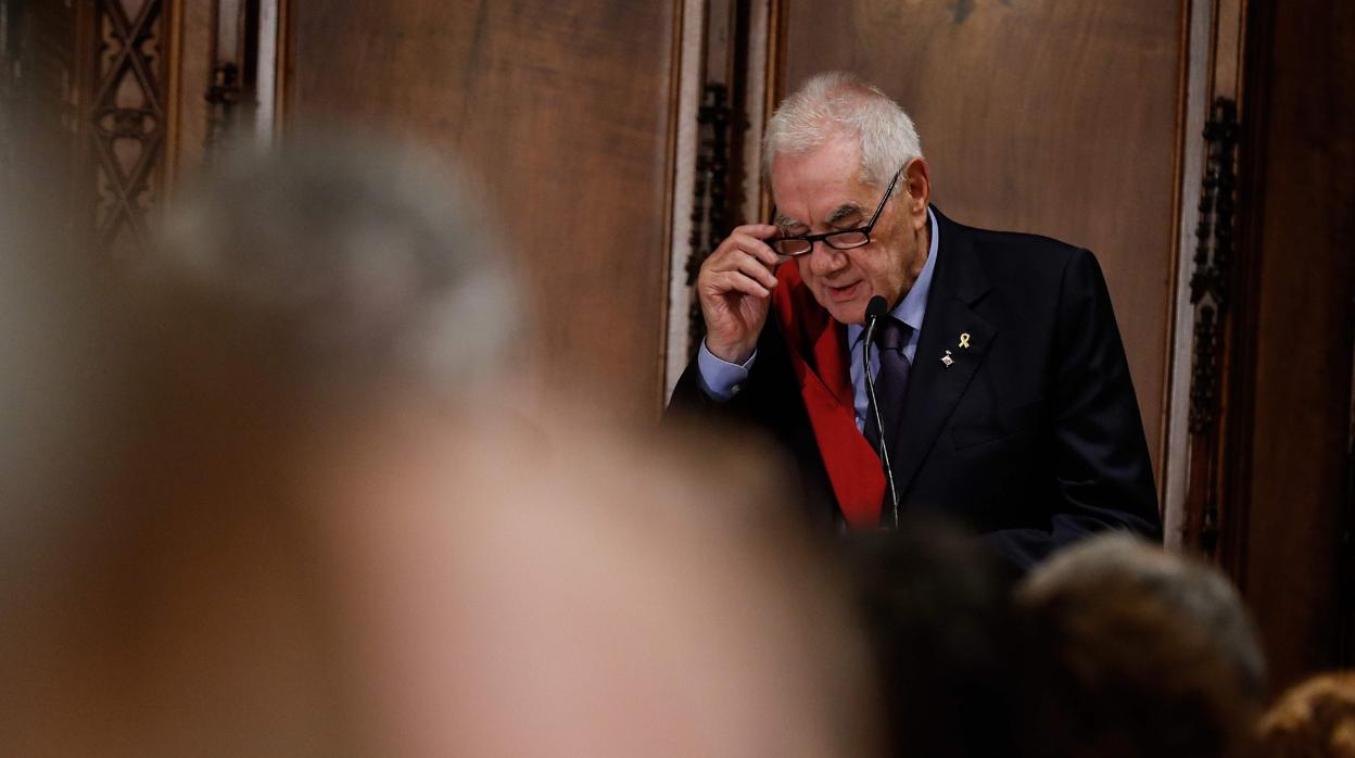 Ernest Maragall, durante el pleno de investidura de Ada Colau