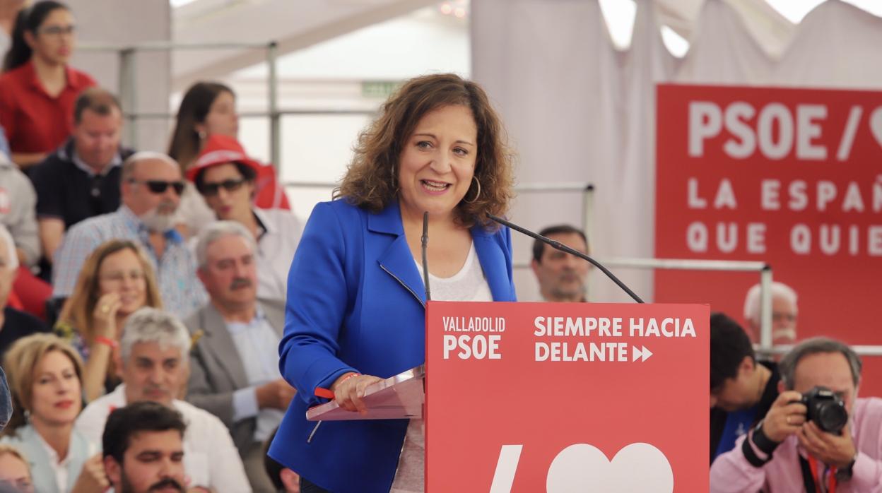 Intervención Iratxe García en un acto reciente en Valladolid