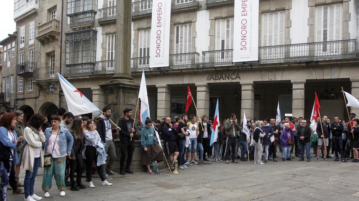 Concentración de apoyo a los detenidos celebrada el pasado día 17 en Santiago