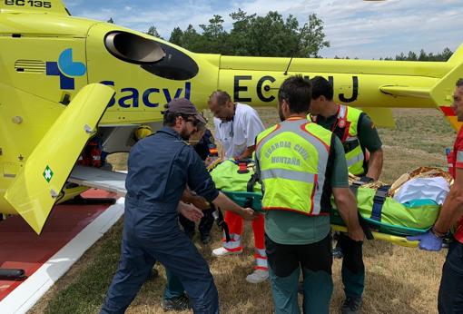 El herido fue evacuado en un helicóptero