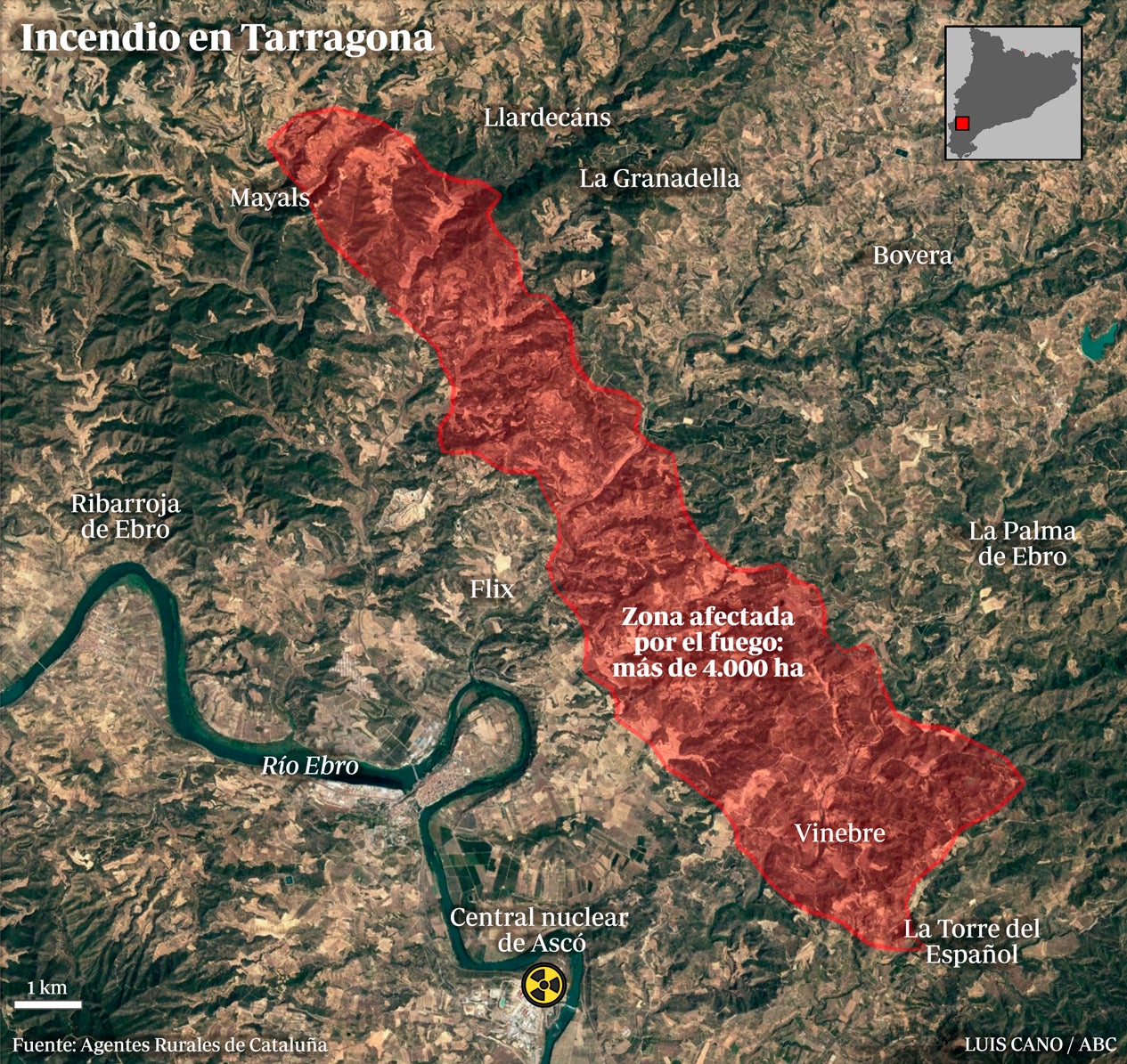 Incendio forestal en Tarragona