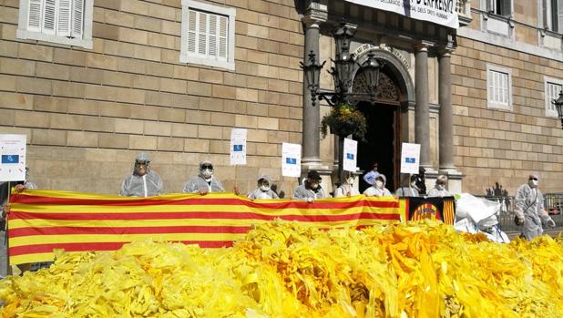 Detenidos siete miembros de una de las «brigadas quita lazos» por acosar presuntamente a independentitas