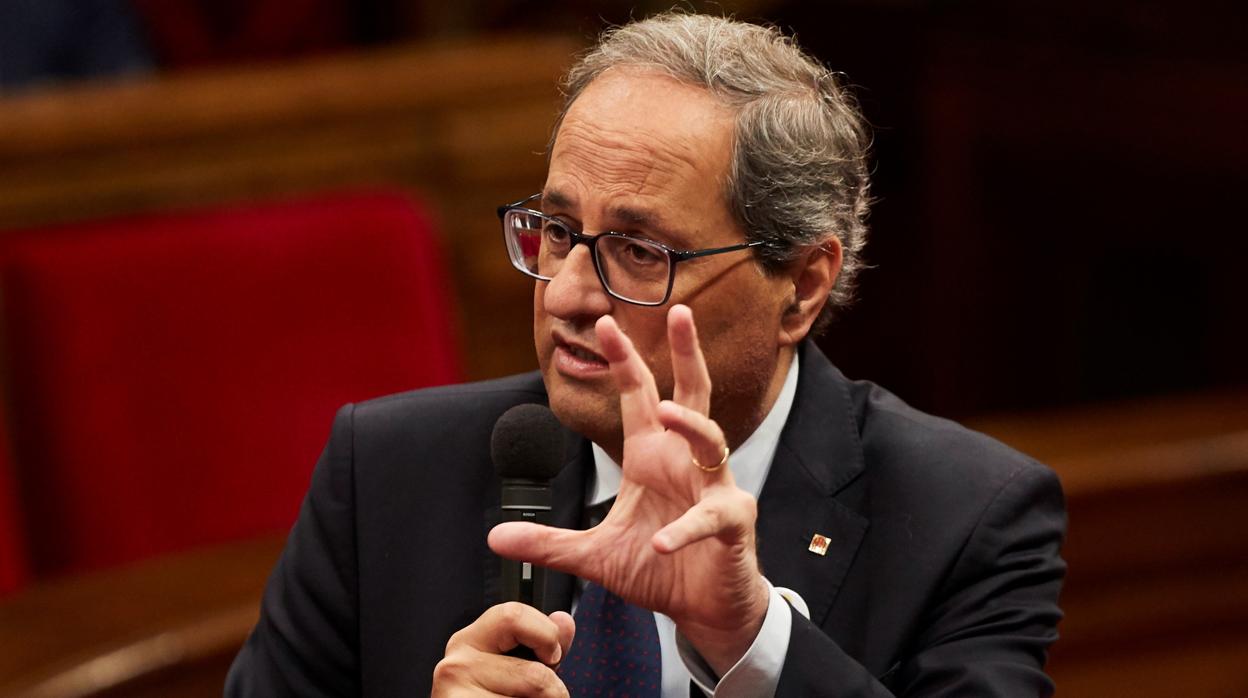 El presidente de la Generalitat, Quim Torra, en el Parlament