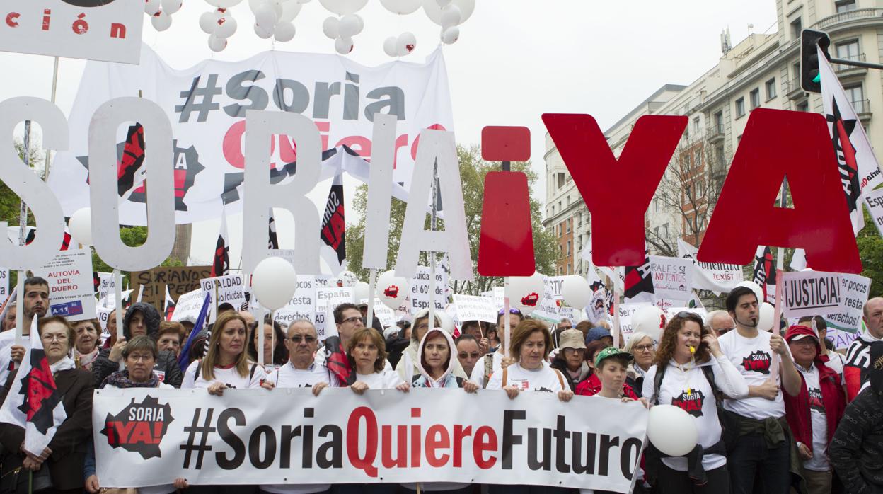 Manifestación en Madrid contra la despoblación celebrada en marzo