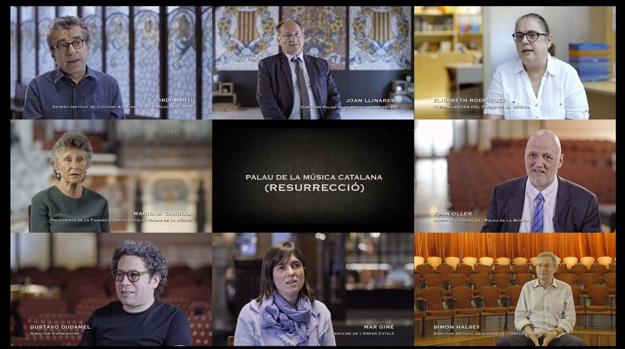 Collage realizado a partir de las intervenciones del documental «Resurrecció», con motivo del décimo aniversario de la entrada de los Mossos en le Palau de la Música